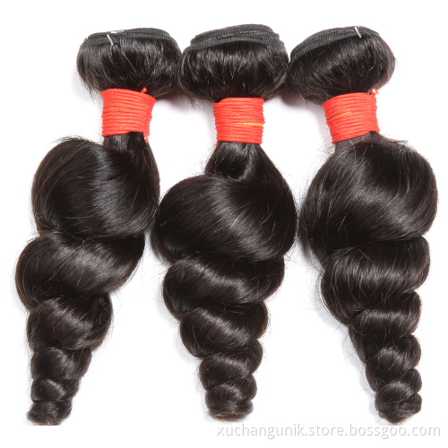 Uniky Raw Mink Brazilian Extension Human Weave With Closure Frontal Deep Loose Wave Virgin Hair Frontal And Bundles Human Hair